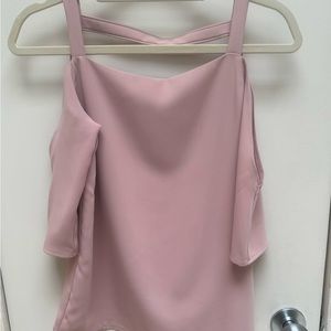 Cooper and Ella mauve 3/4 sleeve cold shoulder top